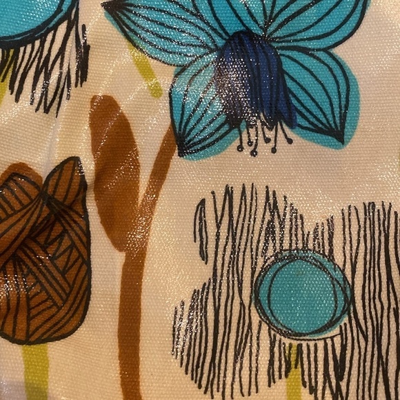 Fossil Key-Per Crossbody Bag Purse Coated Canvas BlueTeal Brown Lime Brown Cream - Picture 8 of 11